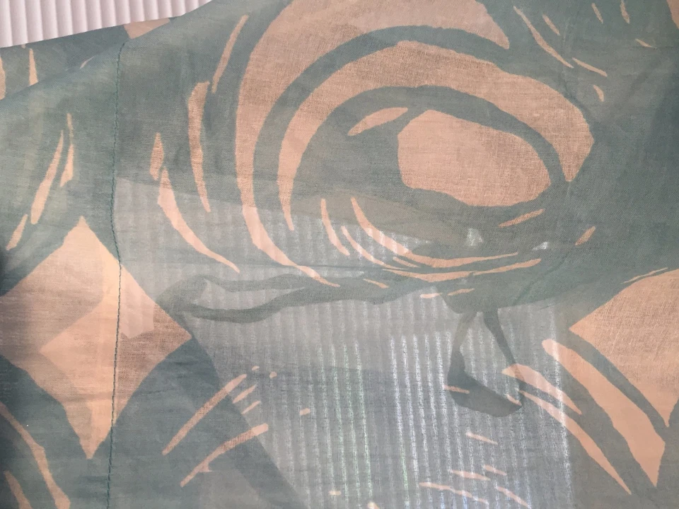 Pair Blue White Swirly Sheers POTTERY BARN Teen Tie Top Cotton Panels 48x96 NWOT - Image 4 of 4