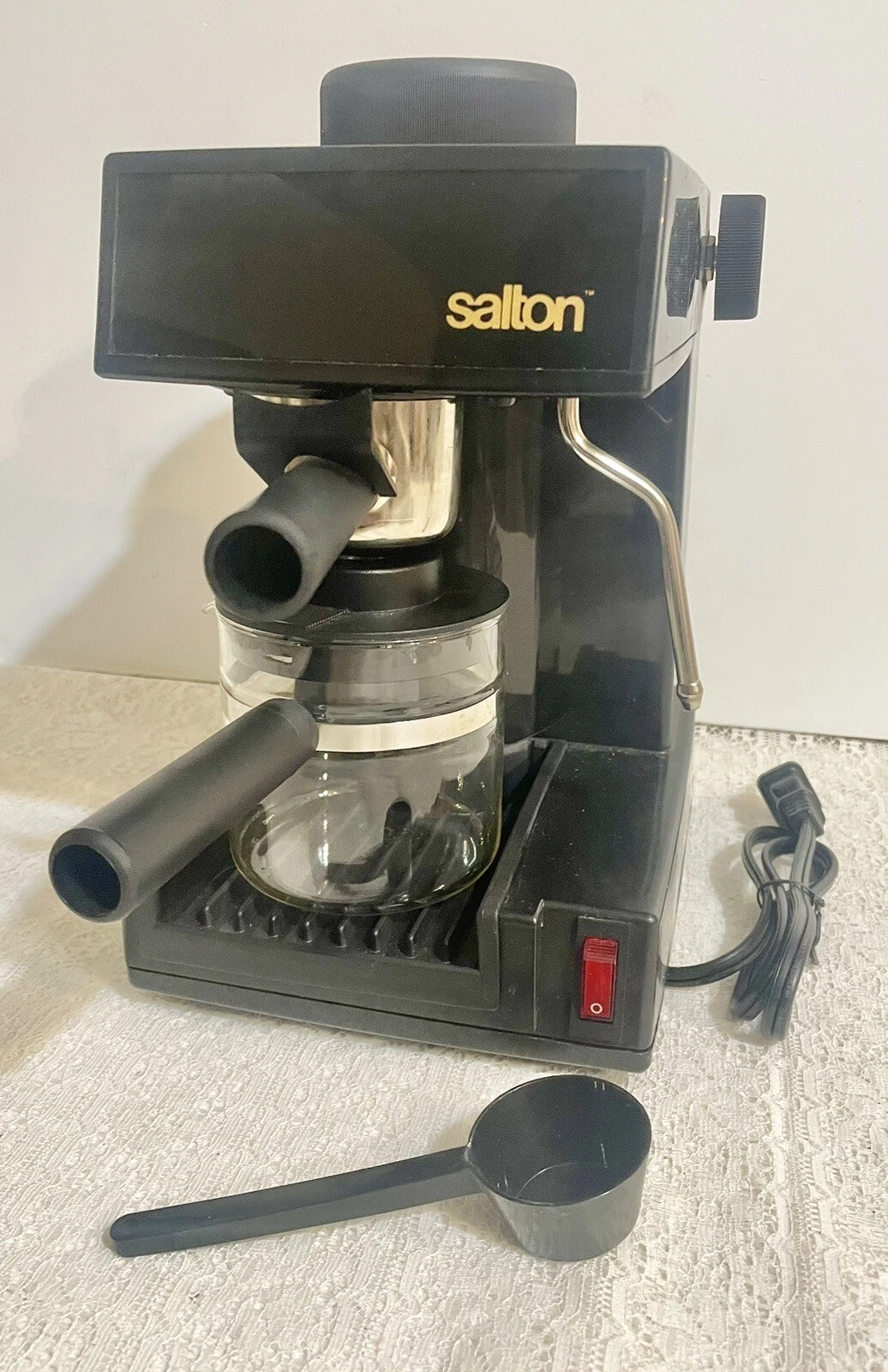 SALTON Cappuccino Expres Espresso Bar Original Box Black EX-17 4 Demi Cup