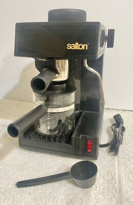 SALTON Cappuccino Expres Espresso Bar Original Box  Black EX-17 4 Demi Cup