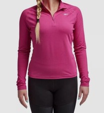 Reebok Womens Pink Identity Performance Quarter Zip Top Size: S