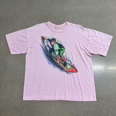 Vintage 80s surfing J. Oppenheim art Skateboard Single Stitch Size