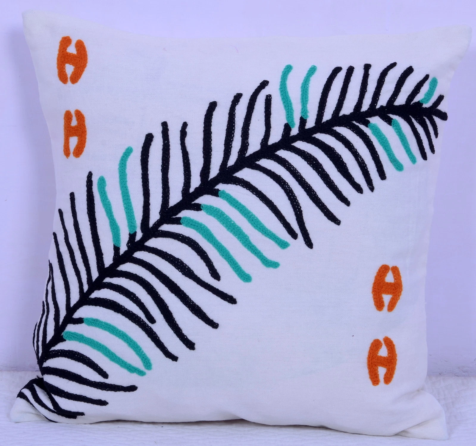 16" EMBROIDERED SUZANI PILLOW COTTON CUSHION COVER DECORATIVE THROW India Ethnic