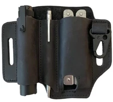 Leather Multitool Belt Sheath Organizer for Flashlight Pen Holder Sheath