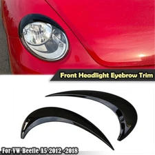 Car Headlamp Headlight Eyebrow Eyelids Cover Trim Black For VW Beetle A5 2012-18