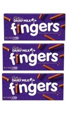 Image of 3 Pack Cadbury Dairy Milk Fingers Chocolate Biscuits 114g