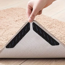 8pcs Carpet Mat Adhesive Grippers Non Slip Rubber Rug Stickers Reusable Tape