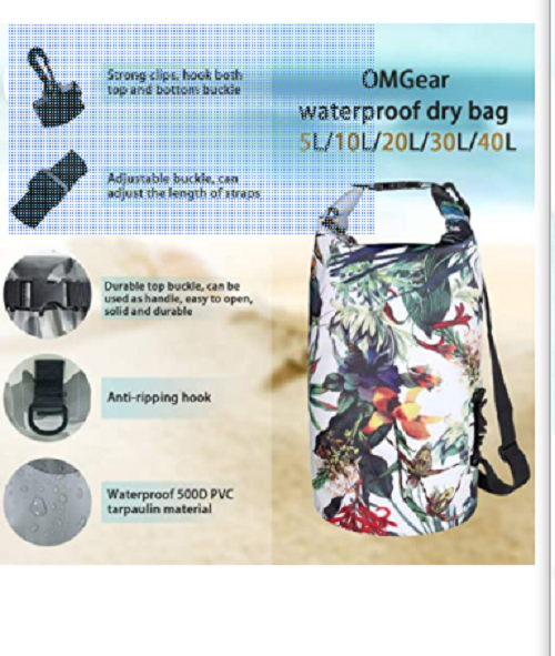 OMGear Waterproof Dry Bag Backpack Phone Pouch 40L/30L/20L/10L