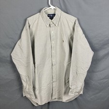 Ralph Lauren Blake Mens XL Green Purple Check Button Up Long Sleeve Shirt Pony