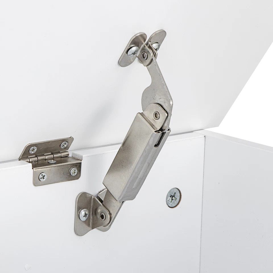 Белый сундук для хранения с 2 петлями безопасности ручки магазин книг детские игрушки обувь - Изображение 4 из 4