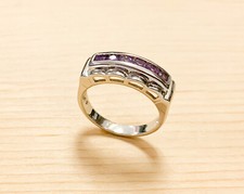 0.42ctw GENUINE AMETHYST STONE STERLING SILVER RING 9 NEW