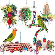 Bird Toys Bird Shredding Foraging Toys Parakeet Toy Chewing Hanging Toy Bird ...