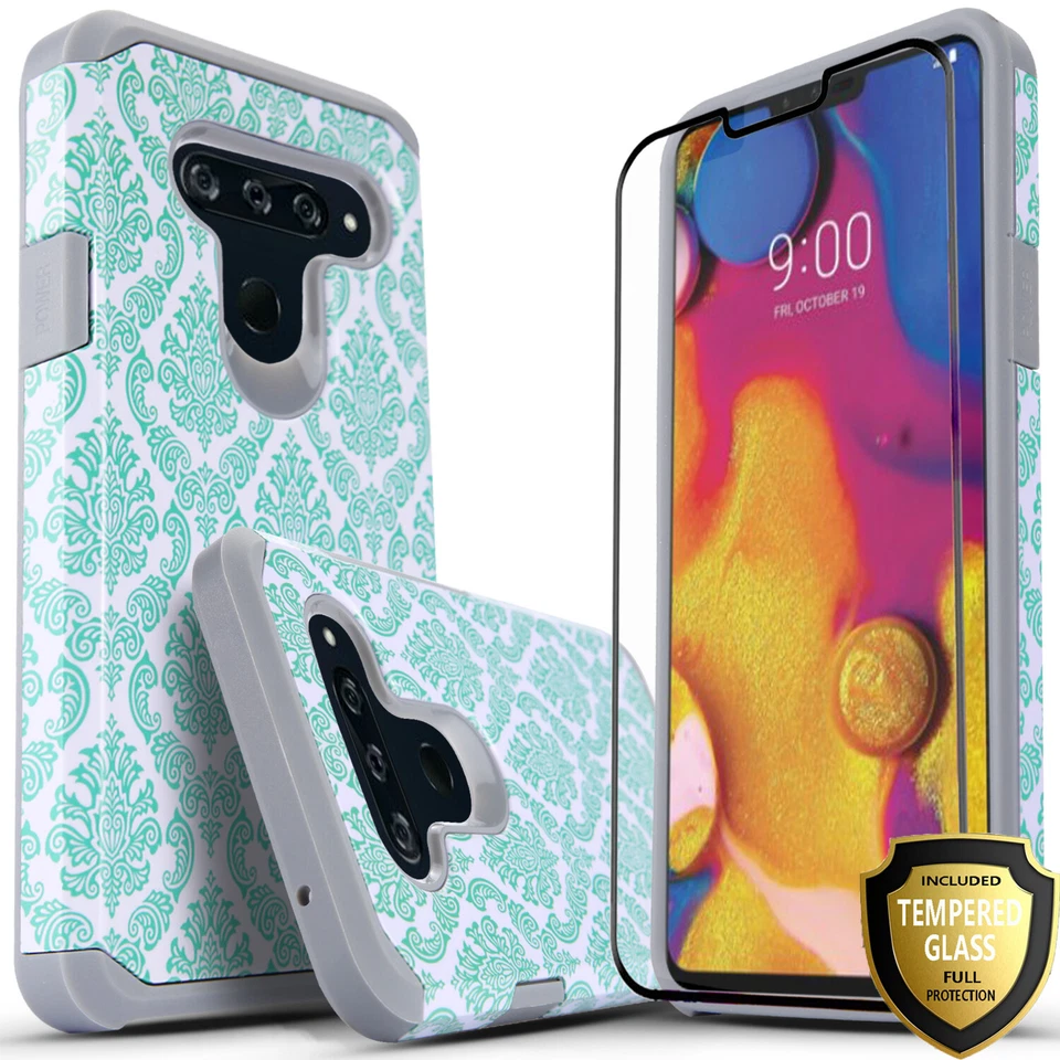 For LG V50 ThinQ Case Phone Cover Shockproof + Tempered Glass Protector - Image 3 of 4