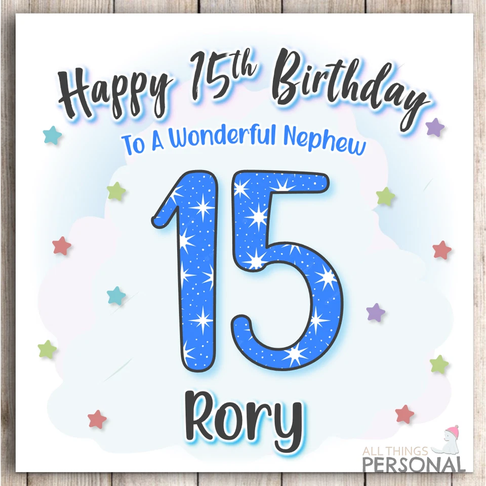 ALL THINGS PERSONAL Boys Birthday Card Personalised 13th 14th 15th 16th Son Grandson Nephew Teenage