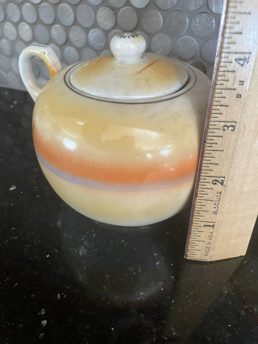 Japan H Sugar Bowl & Creamer Lusterware Sunset Swan Japan H Sugar Bowl & Creamer Lusterware Sunset Swan