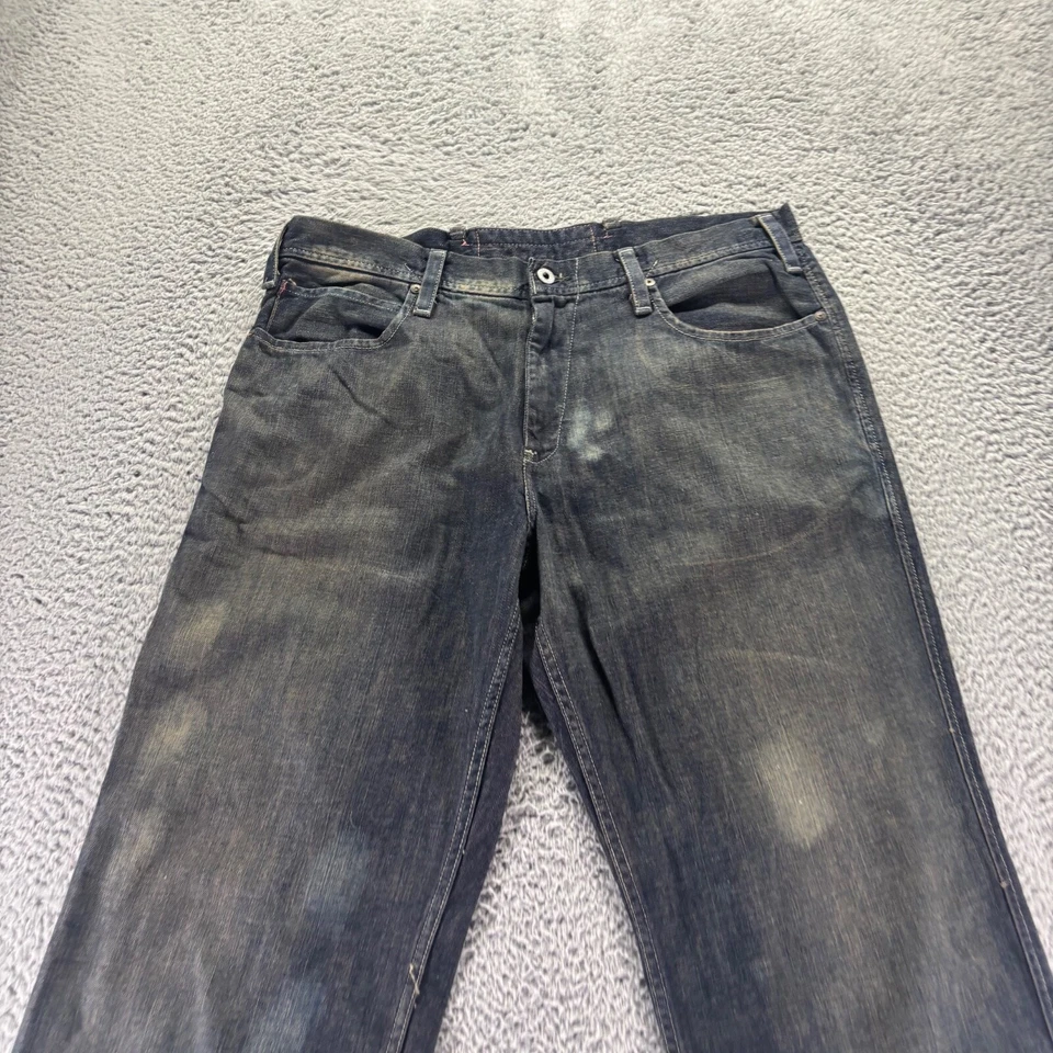 Pantalones de mezclilla Jones Apparel vintage para hombre 36x32 azul lavado oscuro holgados masa utilitarios Foto 3 de 4