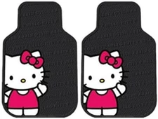 Hello Kitty Core Sanrio 2Pc Front Black Rubber Universal Car Truck Floor Mats Se