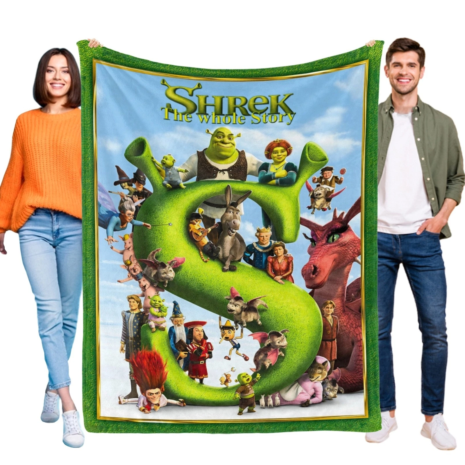 Shrek Blanket Soft Bed Sofa Birthday Gift Cartoon for Kids