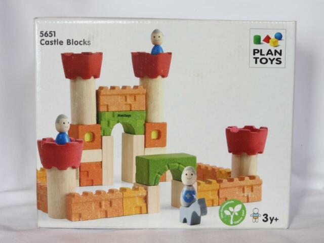 NEW Plan Toys 5651 Knights Castle Blocks Set Wood Wooden Non Toxic eBay