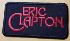 Embroidered Eric Clapton "100 Greatest Guitarists of All Time" red Patch 2x3.75"