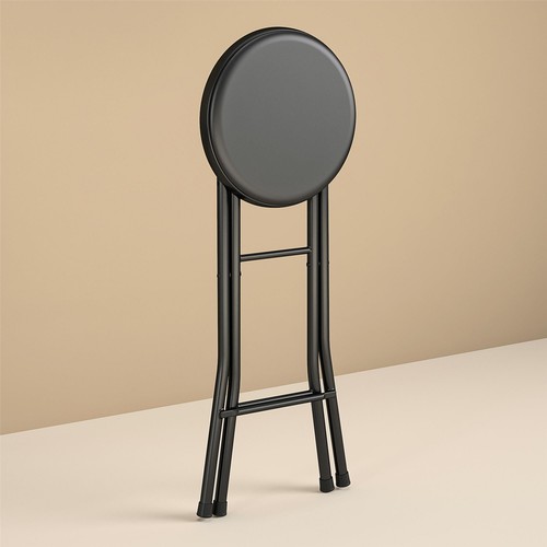 Mainstays Folding Metal Stool, Lightweight and portable Compact build Black - Picture 4 of 9
