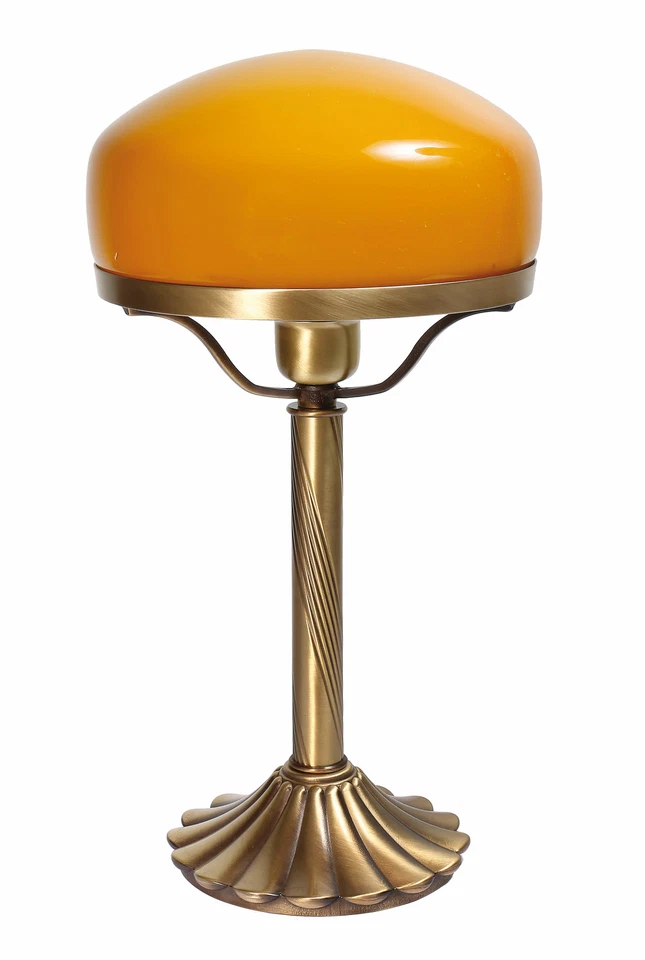 Estilo Moderno Tischleuchte Forma de Hongo Latón Bronceada Naranja Cristal Noche - Imagen 1 de 1
