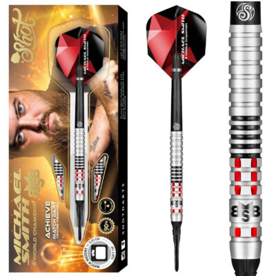 Shot! Darts Michael Smith Achieve 90% 18g 20g (Soft Dart) Dartpfeil NEU
