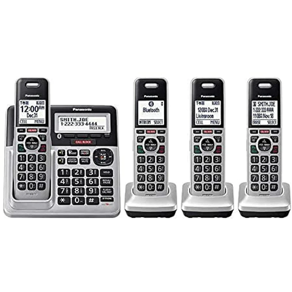 Panasonic KX-TG994 DECT 6.0 Bluetooth 4-Handset Phone Bundle  