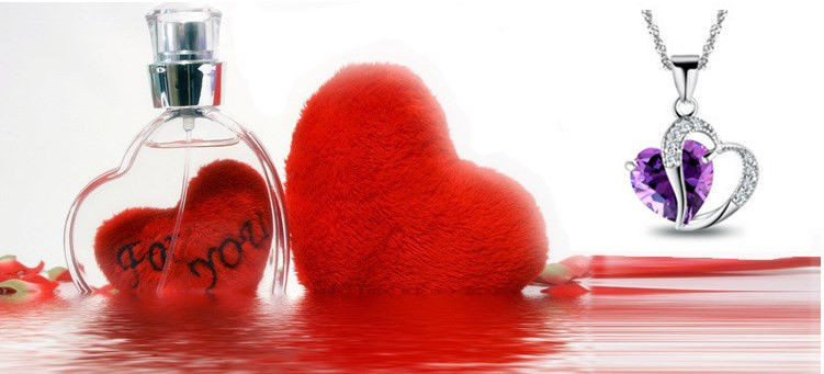 Small Rock Heart Pendant In Sterling Silver With Amethyst - Angela