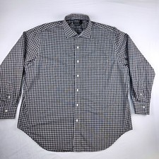 Lauren Ralph Lauren Mens Classic Fit Stretch Non Iron Plaid Dress Shirt