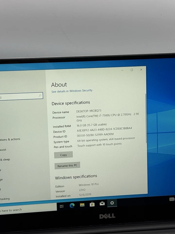 Dell XPS 13 9360 13.3” QHD+ i7-7500U 2.7GHz 16GB RAM 256GB SSD WIN10 LEER Foto 2 de 4