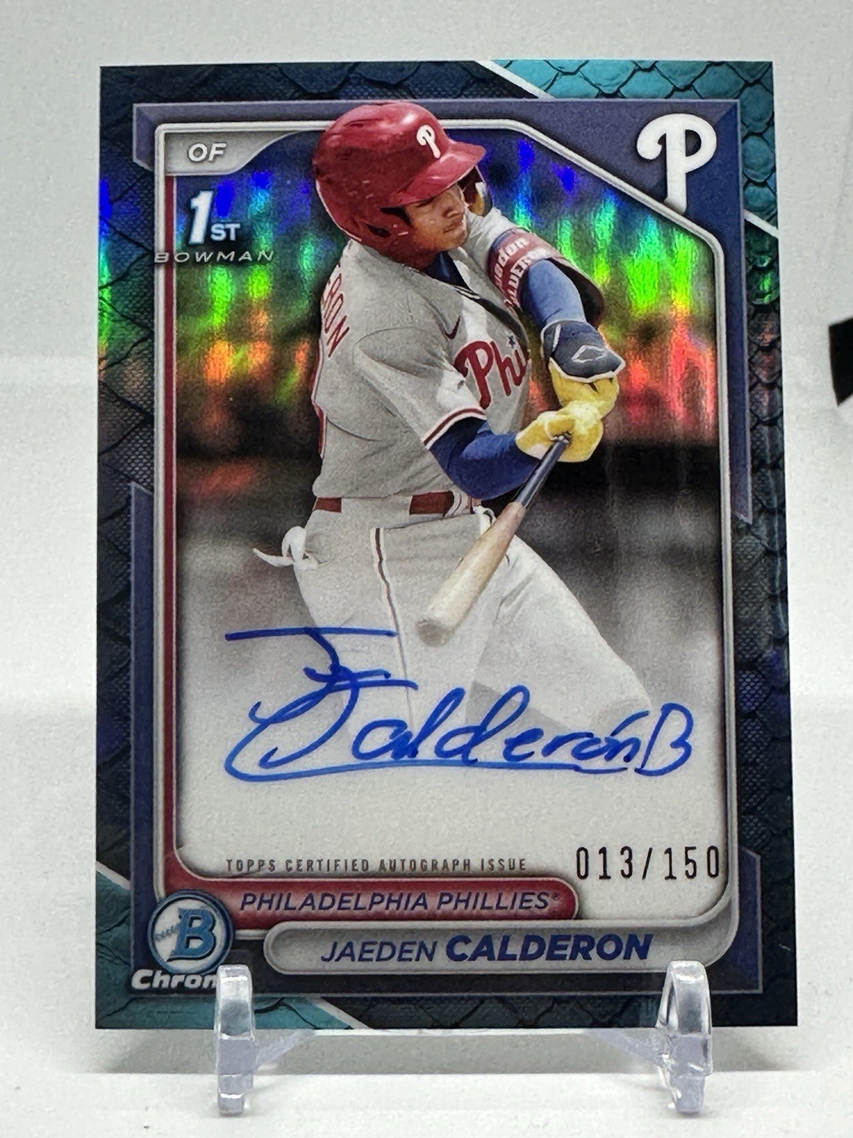 Jaeden Calderon 2024 Bowman Chrome 1st Blue Reptilian Auto /150 #CPA-JCN