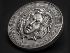 2019 MEDUSA 3D  3oz .999 Silver Coin with Diamond eyes  3000 Francs Cameroon