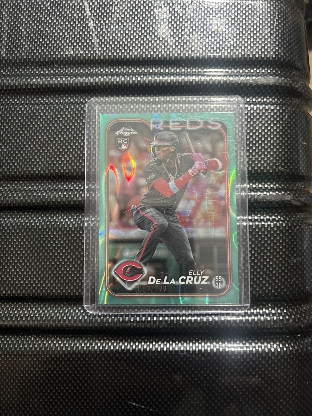 2024 Topps Chrome - Elly De La Cruz #44 Aqua Raywave Refractor /199 (RC)
