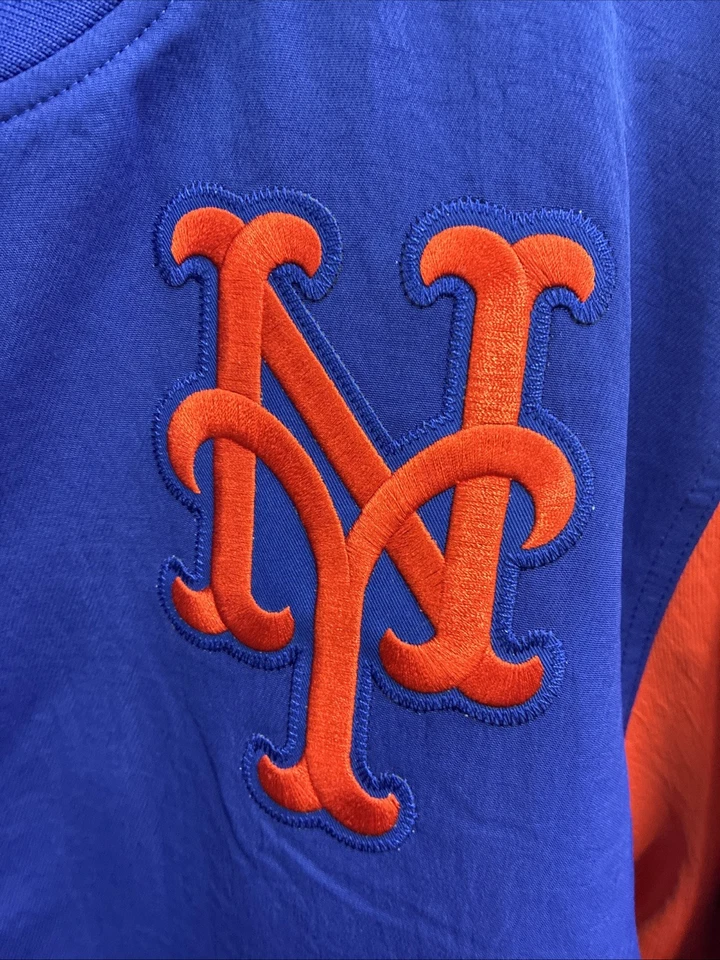 Jaqueta Nike Authentic Collection New York Mets Dugout – Azul/Laranja – Tamanho XL - Imagem 3 de 4