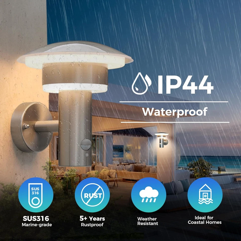 ® Outdoor LED Wall Light with Motion Sensor,4 Lighting Modes outside Lights PIR - Image 2 of 4