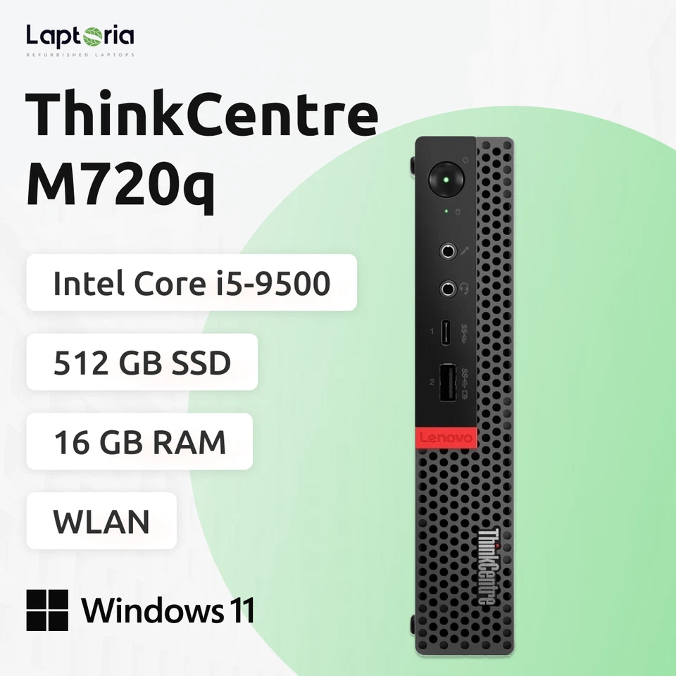 Lenovo ThinkCentre M720q TINY Core i5-9500 16GB 512GB SSD WLAN +Antenne W11 TOP!