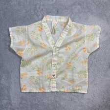 Vintage Sears Snap Button Shirt 3T Off White Dog Grrrr Arf Arf AOP