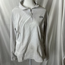 North Face Women s White Glacier Quarter Zip Fleece Pullover Size XL