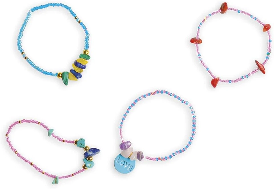 - Set 16 Gioielli Pietre Portafortuna Fai-Da-Te - 3 Collane E 13 Bracciali - Les - Immagine 4 di 4