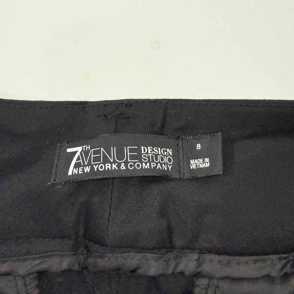 7th Avenue Design Studio NY&Co Black Cuffed Hem Chino Shorts Sz 8 Cotton Stretch - Image 4 of 4