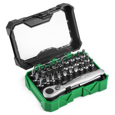 Sk Tools Usa 14 Drive 32 Piece Mini Screwdriver Bit Set With 72-tooth Reve
