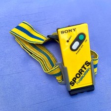 Vintage Sony Sports FM Walkman SRF-5 Yellow Compact Stereo Receiver Radio WORKS