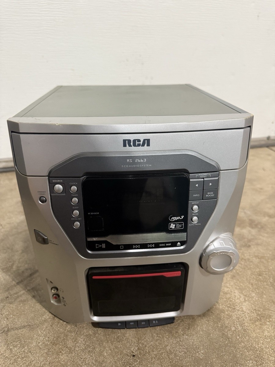 RCA RS2653 5-Disc CD MP3 Stereo Cassette Tuner + RS2652 Bass