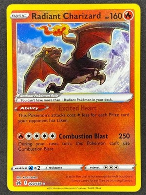 Pokémon Radiant Charizard 020/159 CRZ Crown Zenith NM