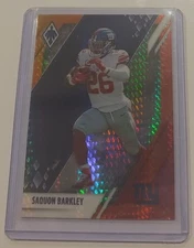 2021 Panini Phoenix Football Saquon Barkley Fire Burst Card #67 New York Giants