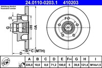 2X Bremsscheibe ATE 24.0110-0203.1 FüR VW Golf Corrado Passat Seat 1H1 53I B3 B4