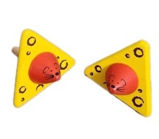 PINTOYS - Classic Mouse  Cheese Wooden Spinning Top Set of 2 SHIPS FROM USA