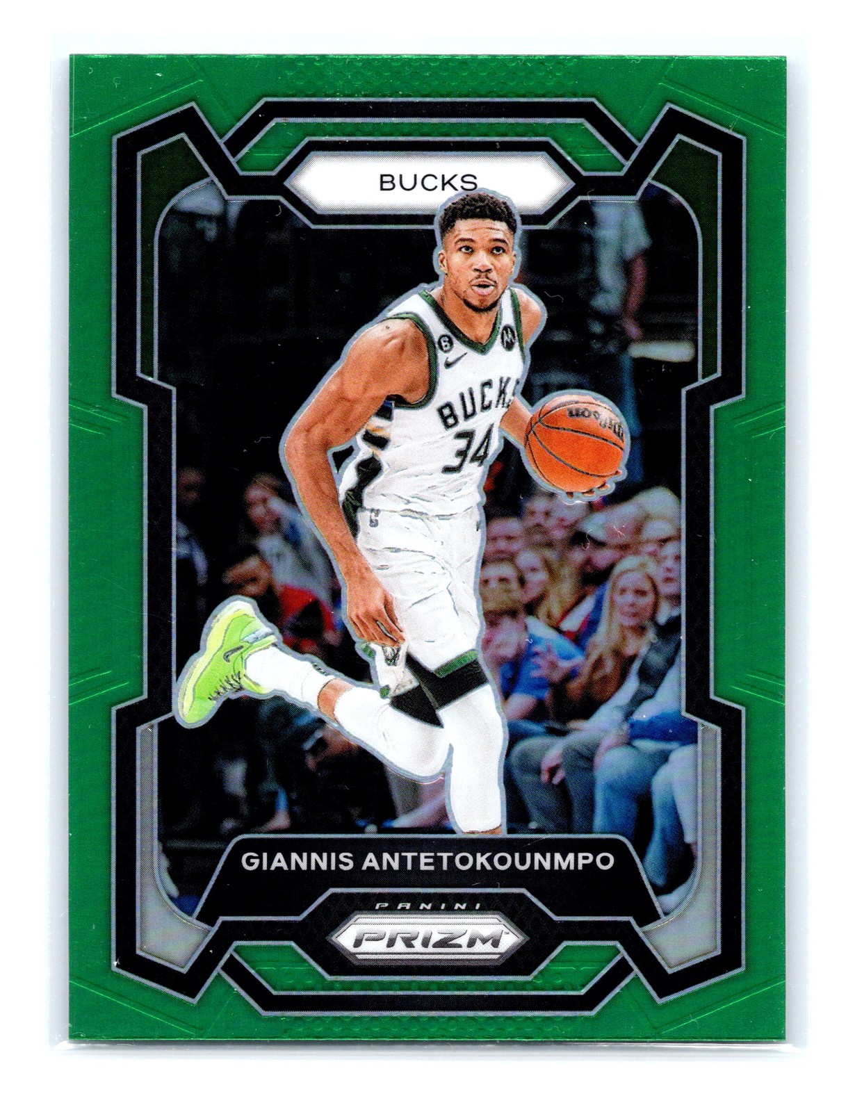 2023-24 Panini Prizm Basketball #103 Giannis Antetokounmpo Green Prizm Bucks