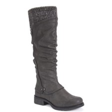 MUK LUKS Bianca Boots 10 NWT Gray Knit Tall Knee High Comfort