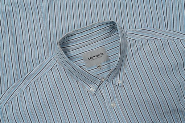 Men Carhartt WIP Shirt Blue Cotton 44 / XXL / 52